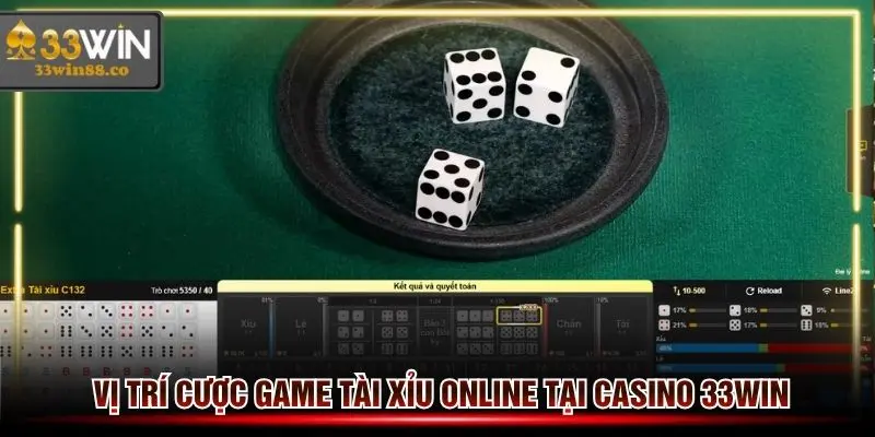 Cược game Tài Xỉu online tại 33win có rất nhiều lựa chọn cho game thủ